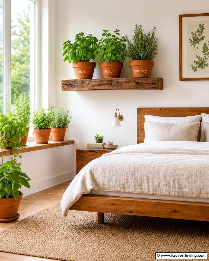 Indoor Herb Garden - 21 Earthy Bedroom Ideas for a Calming Retreat