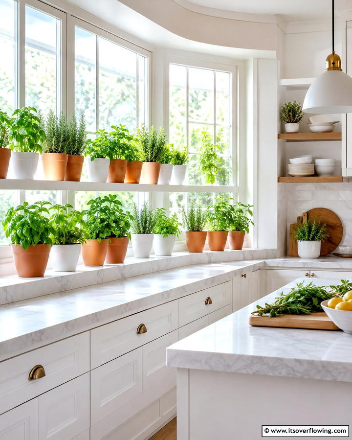 Indoor Herb Garden - 25 Kitchen Bay Window Ideas for a Bright Cooking Space