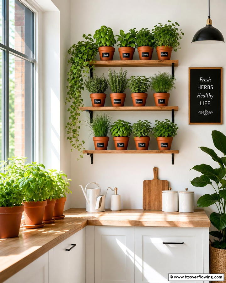 Indoor Herb Garden - 20 Office Kitchen Ideas to Maximize Your Workspace