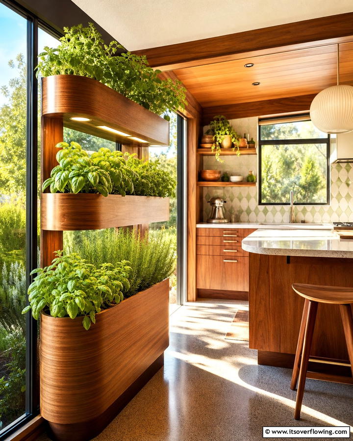 Indoor Herb Gardens - 25 Mid-century Modern Kitchen Ideas for a Retro and Functional Space