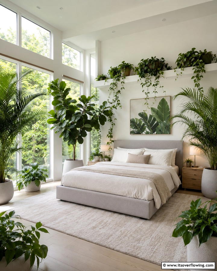 Indoor Jungle Plants - 30 Jungle-Themed Bedroom Ideas- Wild & Whimsical Decor