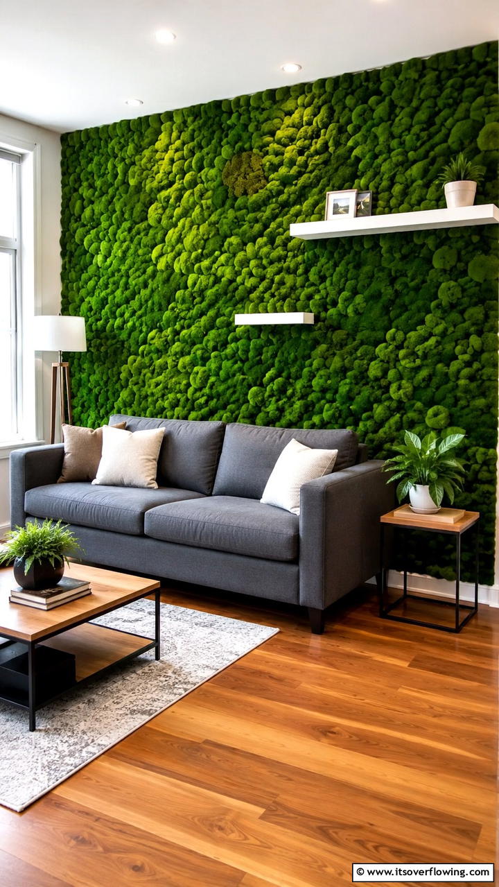 Indoor Moss Wall - 21 Space-Saving Vertical Garden Ideas for Urban Living