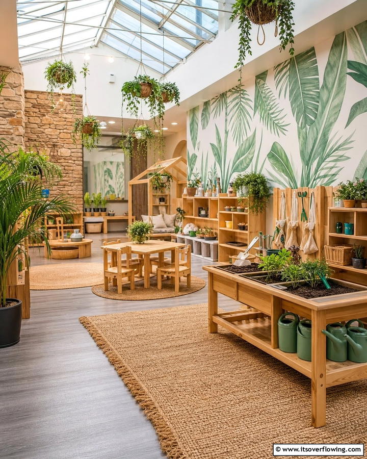 Indoor Nature Garden - 21 Playroom Ideas for Creative & Organized Kids Spaces