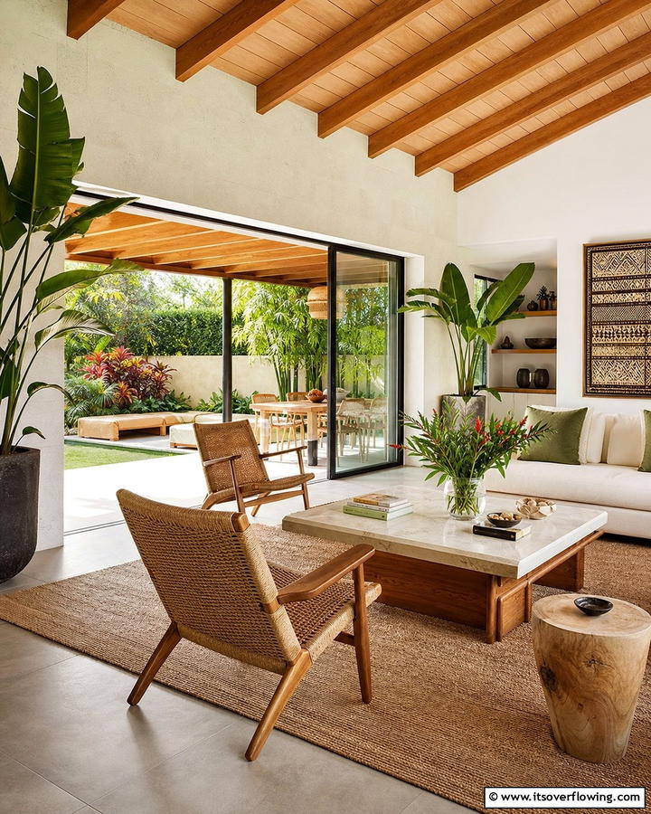 Indoor Outdoor Flow - 21 Mid-Century Modern Living Room Ideas- Timeless Style