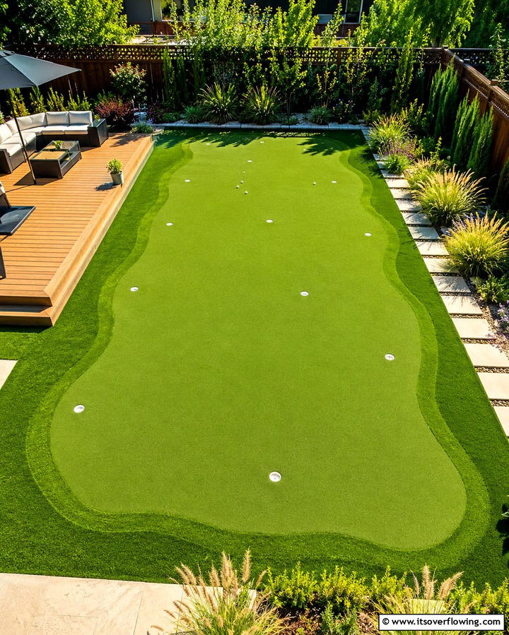 Indoor Outdoor Putting Green Combo - 25 Backyard Putting Green Ideas for Golf Enthusiasts