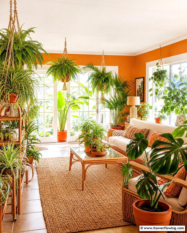 Indoor Plants - 25 Retro 70s Living Room Ideas for a Funky Vibe