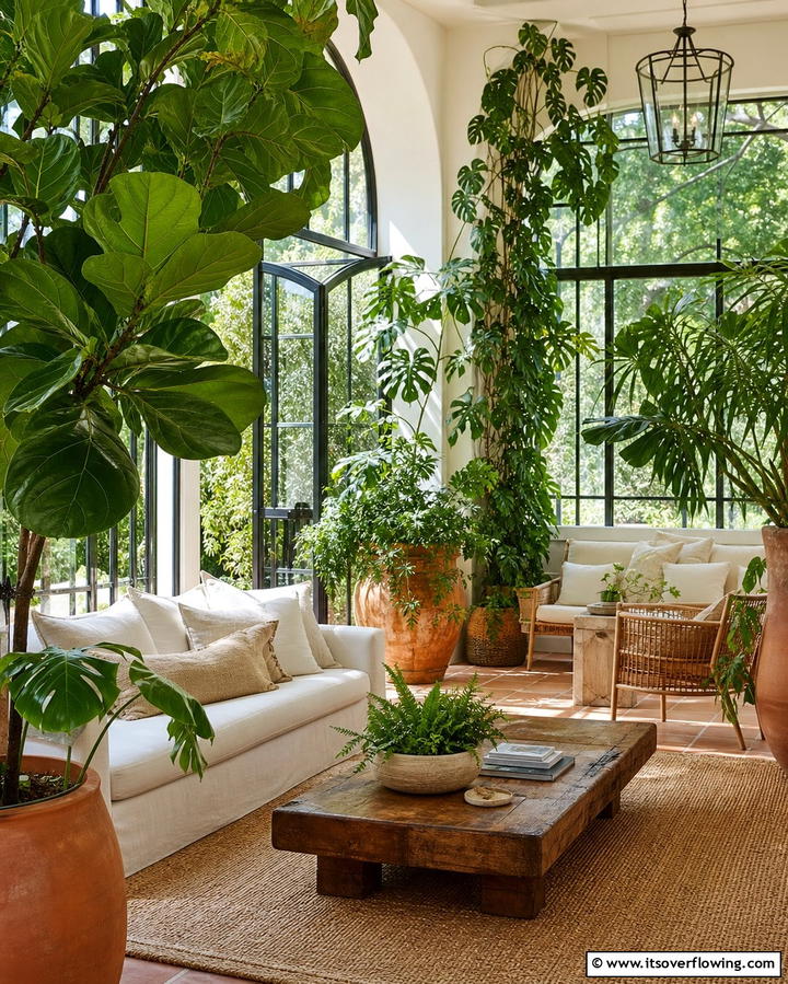 Indoor Plants for Freshness - 25 Large Living Room Ideas for Spacious Comfort