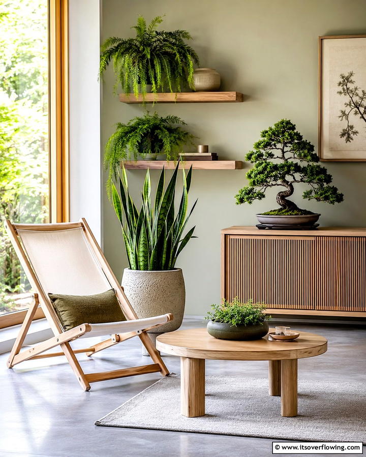 Indoor Plants for Zen Appeal - 25 Japandi Living Room Ideas for Minimalist Elegance