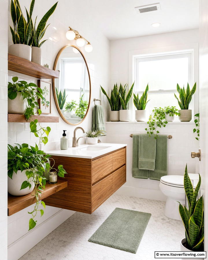 Indoor Plants for a Fresh Touch - 25 Cozy Bathroom Ideas for a Relaxing Space