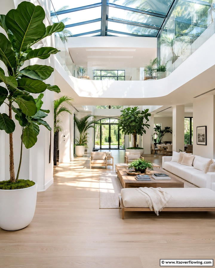 Indoor Plants for a Fresh Touch - 25 Mansion Living Room Ideas for Luxurious Spaces