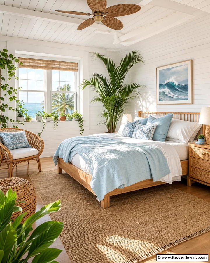 Indoor Plants for a Fresh Vibe - 21 Coastal Bedroom Ideas for Relaxing Beach Vibes