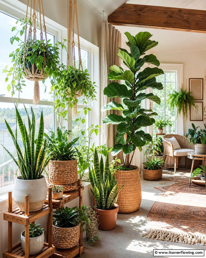 Indoor Plants for a Lush Atmosphere - 20 Boho Cottage Style Decor Ideas for a Cozy Home