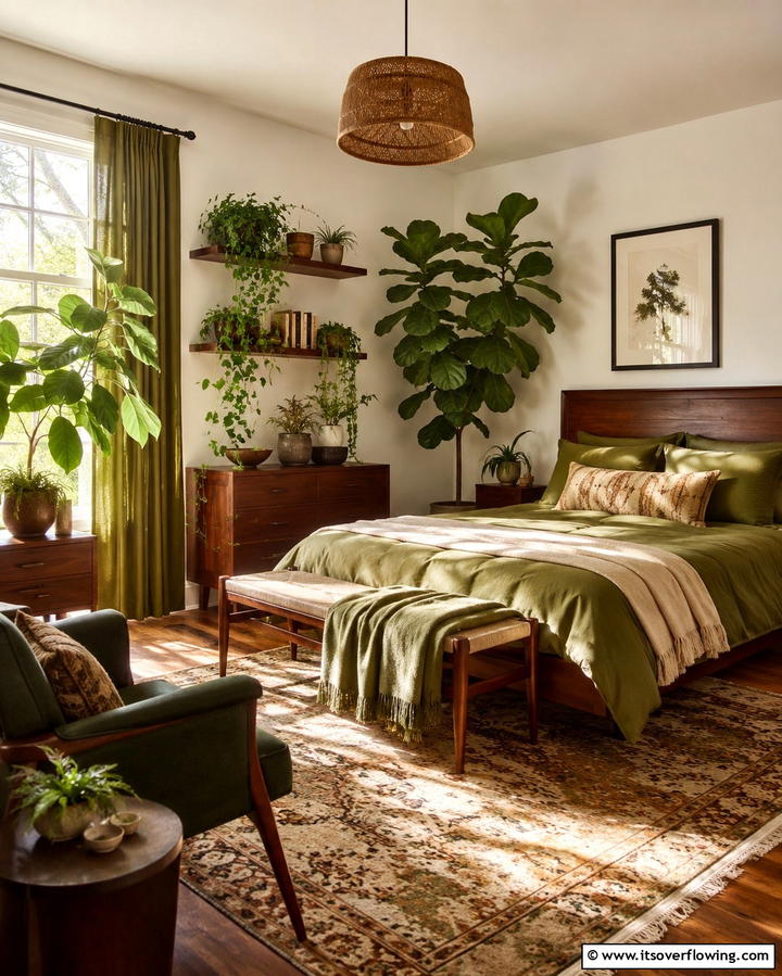 Indoor Plants for a Lush Look - 25 Green and Brown Bedroom Ideas for Earthy Vibes