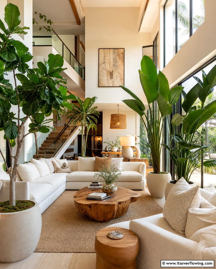 Indoor Plants for a Luxe Natural Touch - 25 Luxury Living Room Ideas for a Sophisticated Look