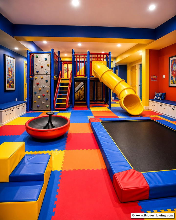 Indoor Playground for Active Play - 25 Fun Basement Playroom Ideas for Kids of All Ages
