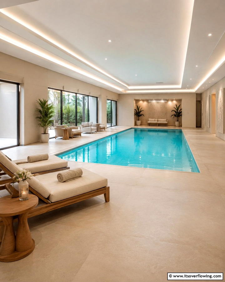 Indoor Pool with Heated Flooring - 25 Luxurious Indoor Pool Ideas for Year-Round Relaxation