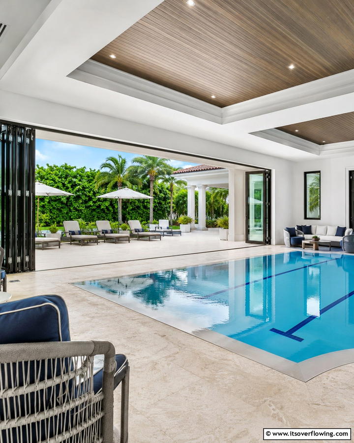 Indoor Pool with Retractable Walls - 25 Luxurious Indoor Pool Ideas for Year-Round Relaxation