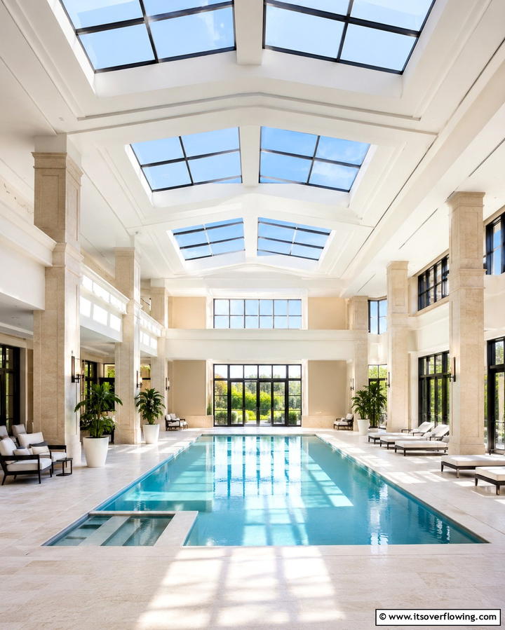 Indoor Pool with SkylightsExact - 25 Luxurious Indoor Pool Ideas for Year-Round Relaxation