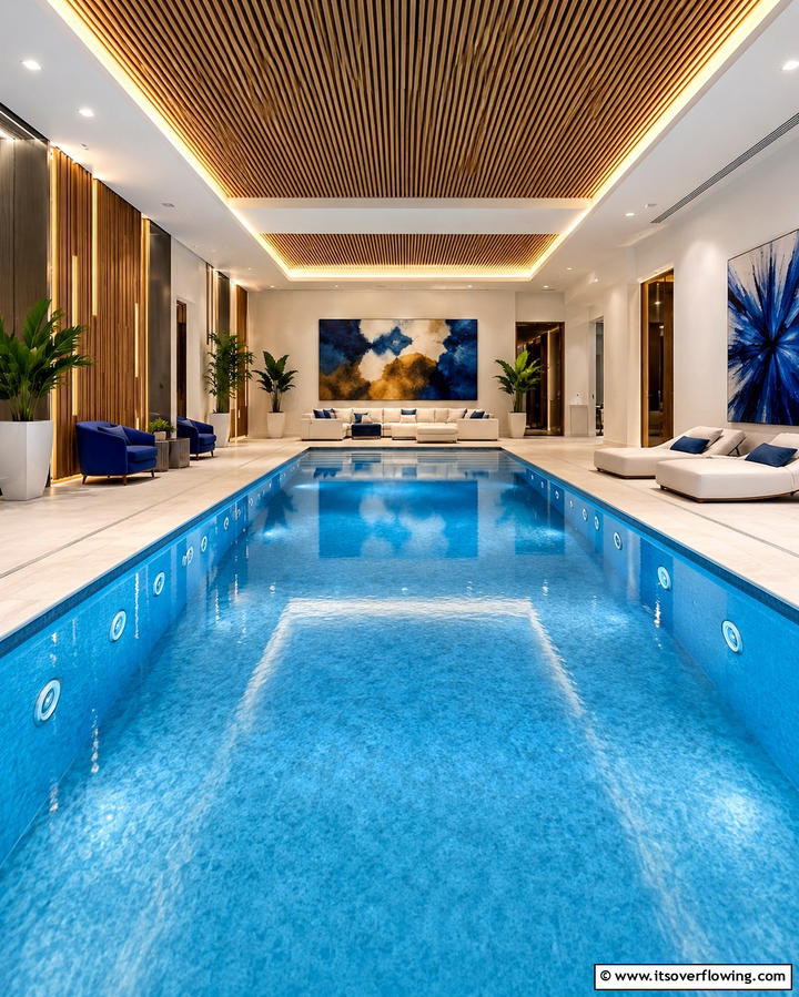 Indoor Pool with Underwater Sound System - 25 Luxurious Indoor Pool Ideas for Year-Round Relaxation