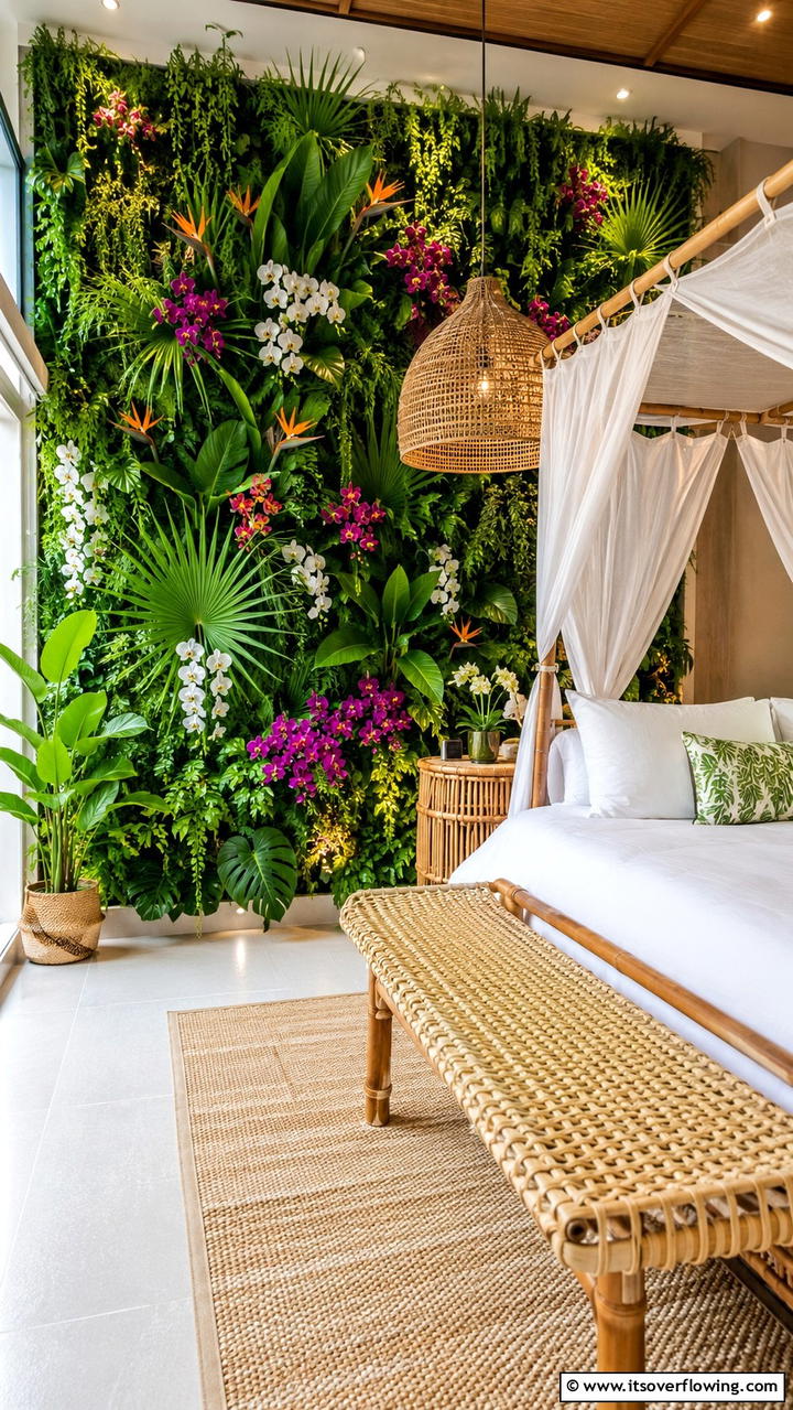 Indoor Tropical Escape - 30 Indoor Plant Wall Ideas to Transform Blank Spaces