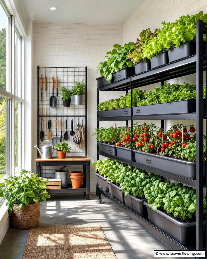 Indoor Vegetable Garden for Fresh Produce - 25 Creative Indoor Garden Ideas to Brighten Your Home