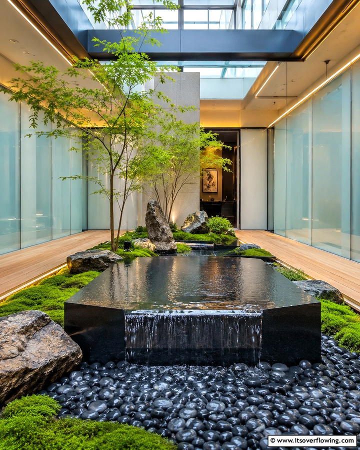 Indoor Water Features - 25 Serene Japanese Interior Design Ideas for Your Home