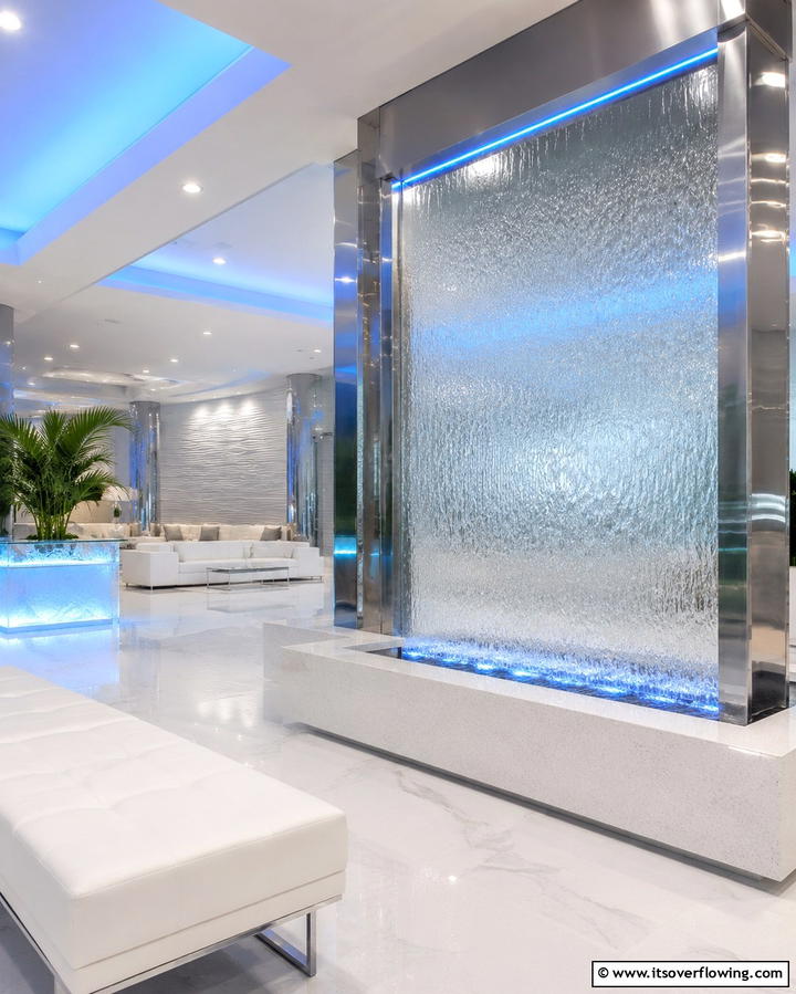 Indoor Water Features - 30 Serene Zen Living Room Ideas for Mindfulness