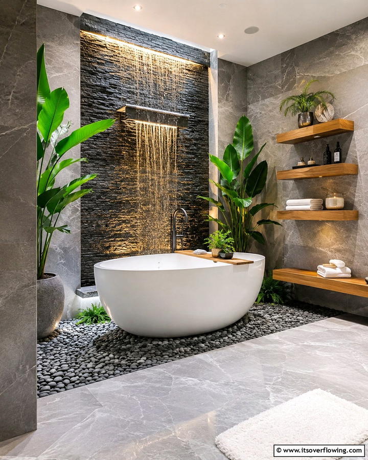 Indoor Water Features - 25 Earthy Bathroom Ideas for a Natural Retreat