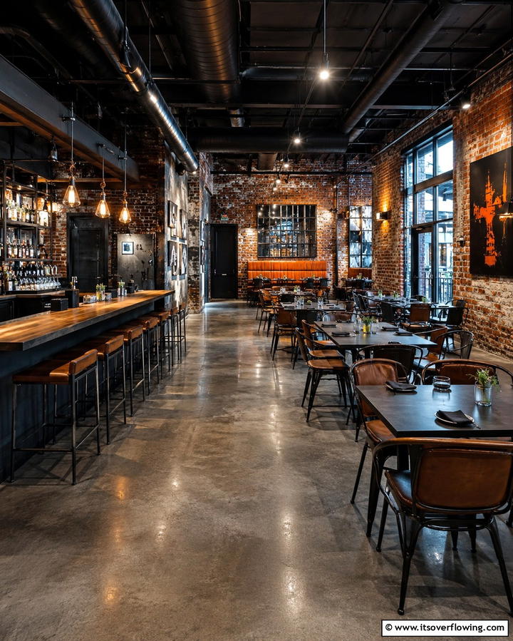 Industrial Aesthetic with Exposed Elements - 25 Restaurant Interior Design Ideas for a Unique Ambiance