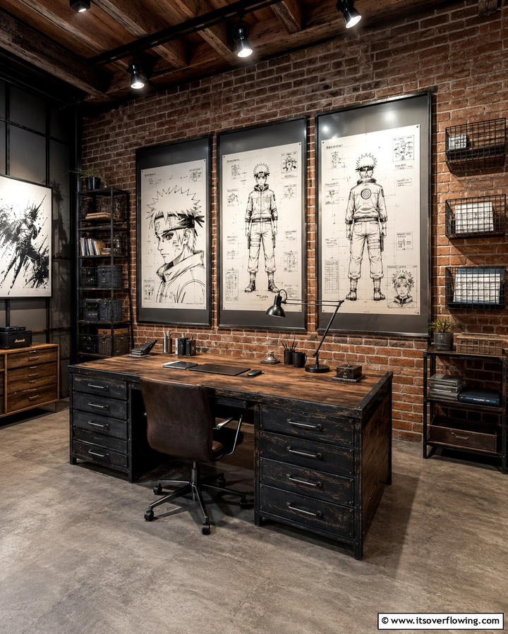 Industrial Anime Vibe - 30 Anime Room Ideas for Otaku-Inspired Spaces