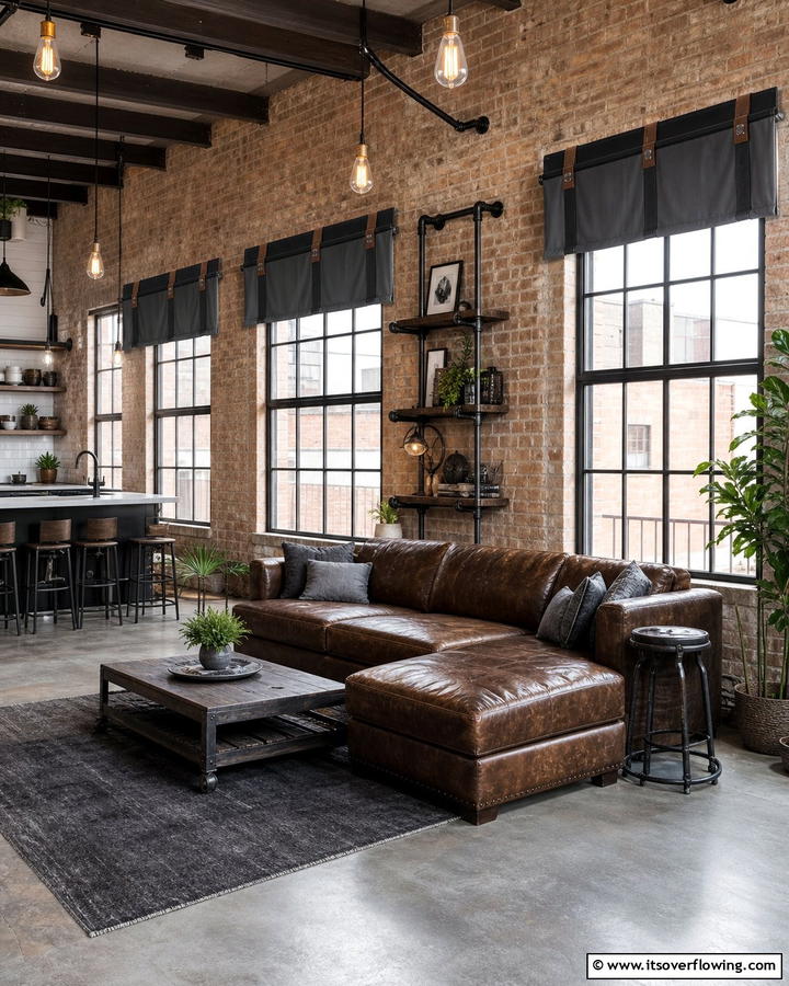 Industrial Chic - 21 Elegant Window Valance Ideas to Frame Your View