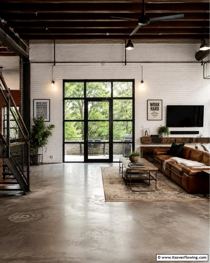 Industrial Chic - 25 White House Ideas with Black Doors for Contrast