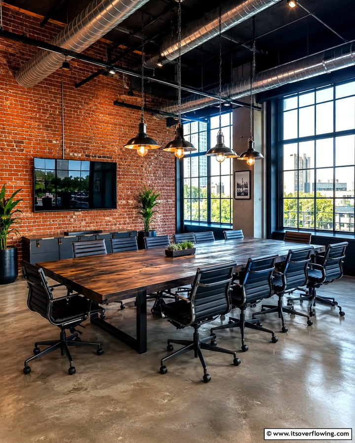 Industrial Chic Aesthetic - 25 Conference Room Design Ideas for Inspiration