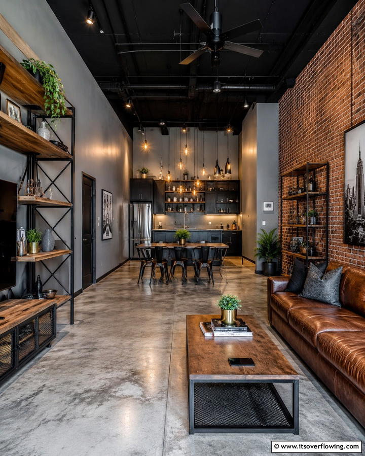 Industrial Chic Appeal - 25 Black Ceiling With Grey Walls for a Dramatic Look
