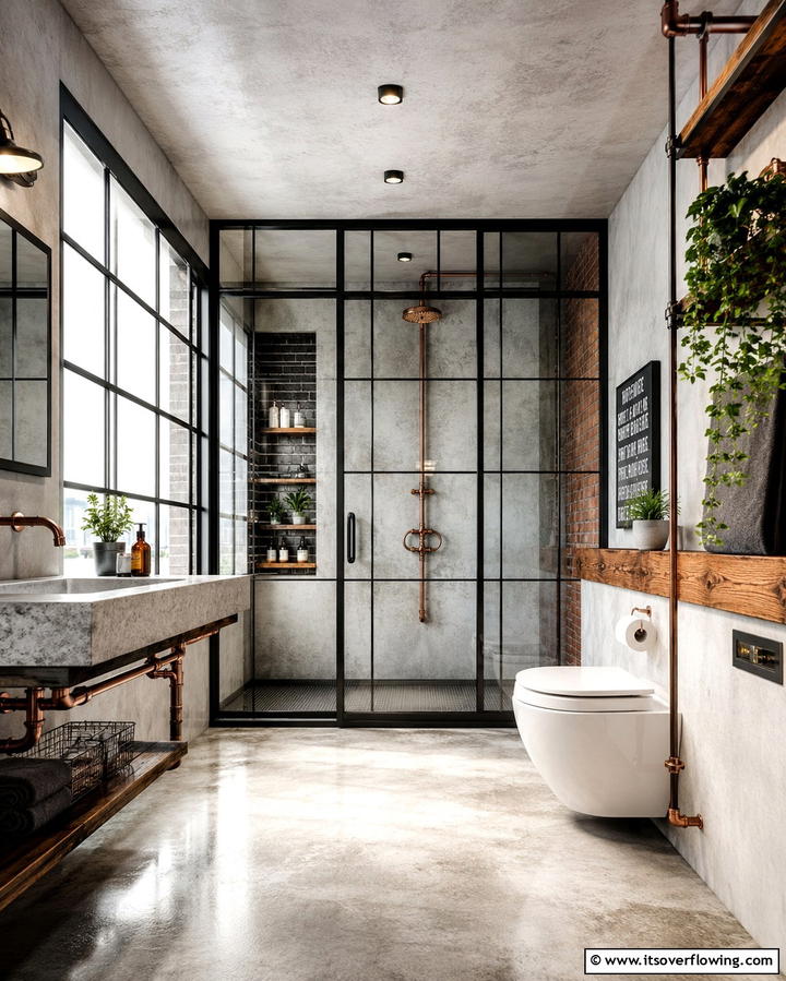 Industrial Chic Bathroom - 30 Stylish Bathroom Decor Ideas for a Spa-Like Retreat