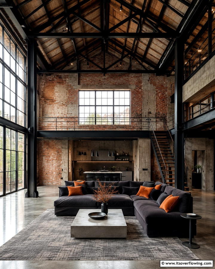Industrial Chic Cathedral Ceiling - 30 Grand Cathedral Ceiling Ideas to Elevate Your Home’s Architecture