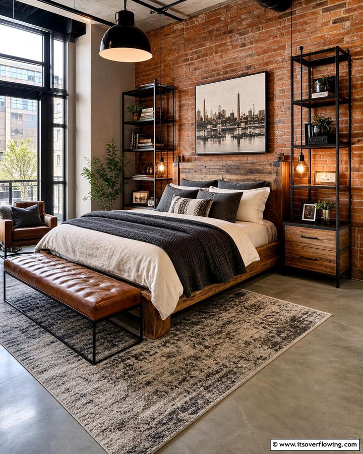 Industrial Chic Comfort - 21 Master Bedroom Ideas for Luxurious and Relaxing Retreats
