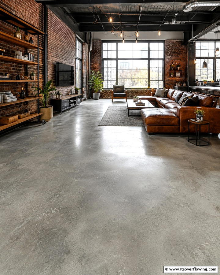 Industrial Chic Concrete - 30 Modern Concrete Floor Ideas for Low-Maintenance Interiors