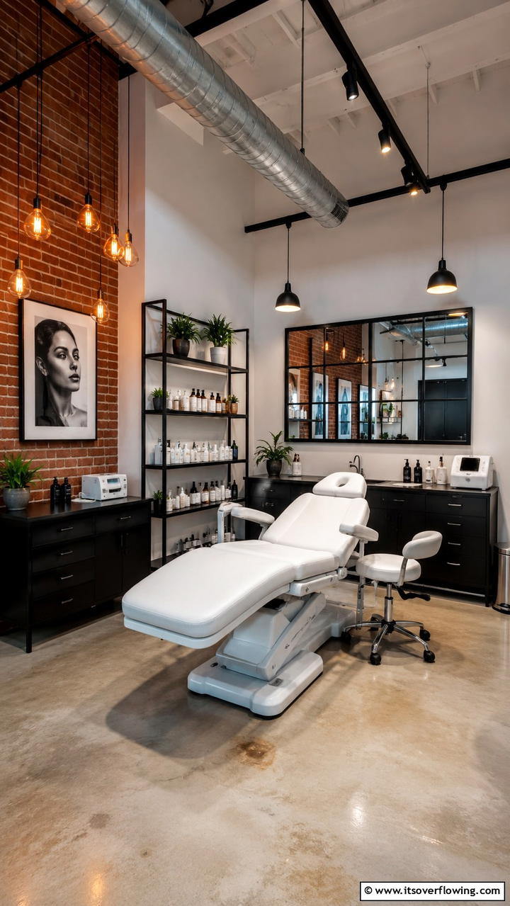 Industrial Chic Facial Studio - 30 Facial Room Ideas for At-Home Skincare Sanctuaries