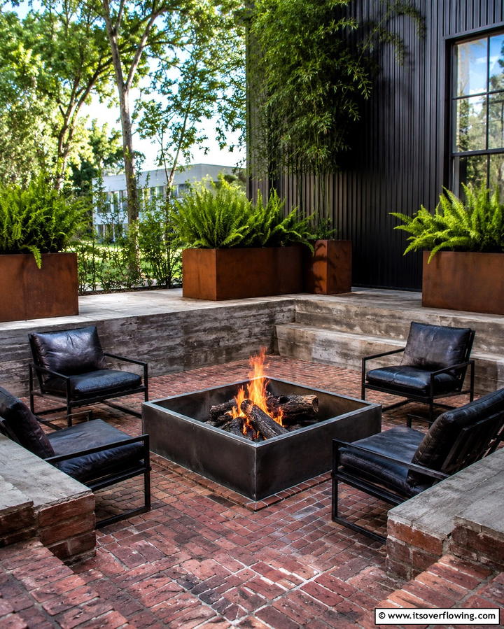 Industrial Chic Fire Pit - 25 Sunken Fire Pit Ideas for a Cozy Outdoor Gathering Spot