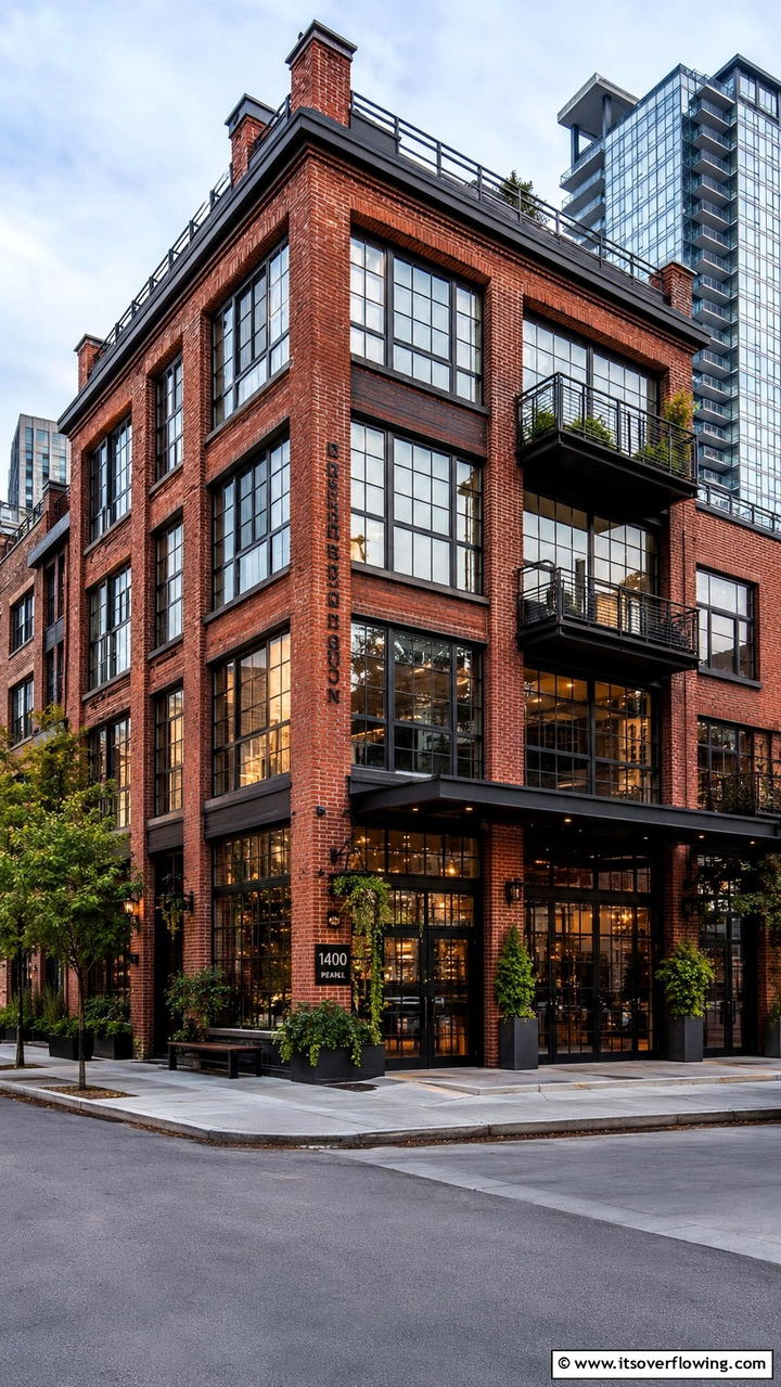 Industrial Chic House with Black Windows - 30 Modern House Designs With Black Windows Inspiration