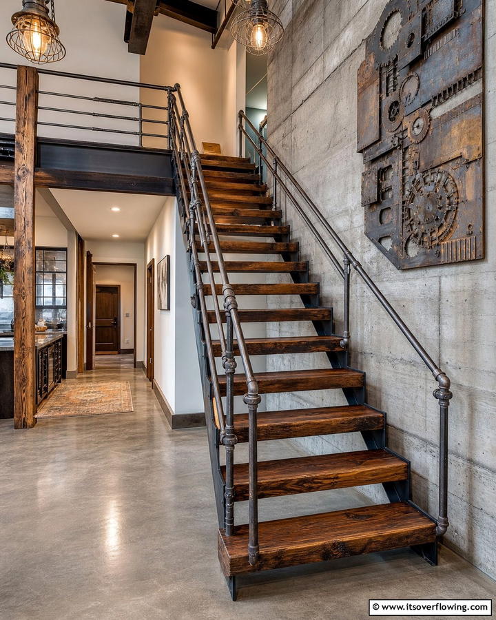 Industrial Chic Repurposed Material Staircases - 21 Creative Staircase Design Ideas for Modern Homes