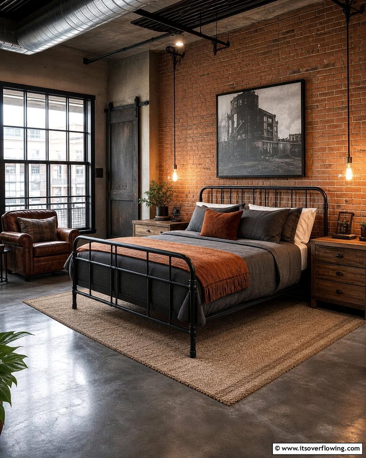 Industrial Chic Retreat - 21 Modern Bedroom Ideas to Create a Serene Retreat
