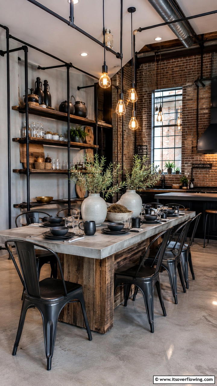 Industrial Chic Setting - 21 Elegant Tablescape Ideas for Memorable Dining Experiences