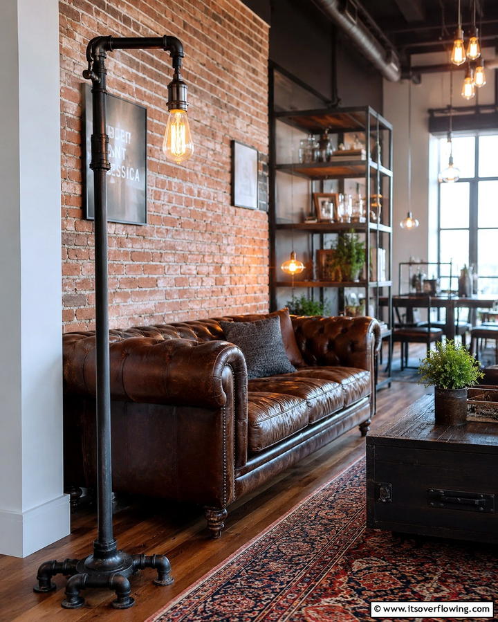 Industrial Chic Standing Lamp - 30 Living Room Floor Lamp Ideas- Stylish Lighting Solutions