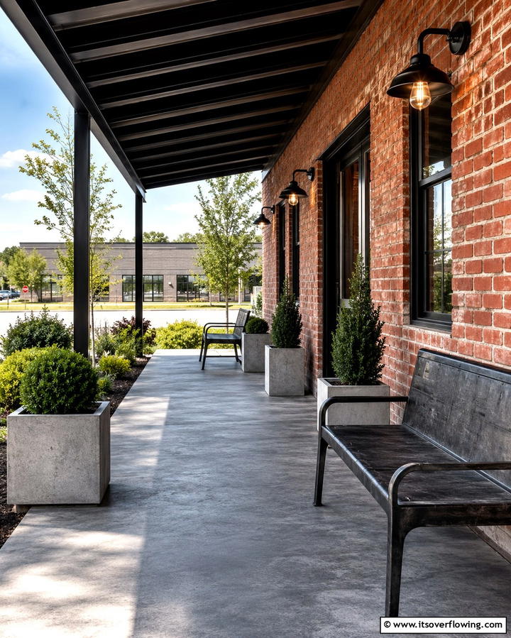 Industrial Chic Style - 25 Front Porch Deck Ideas for a Stunning Entryway