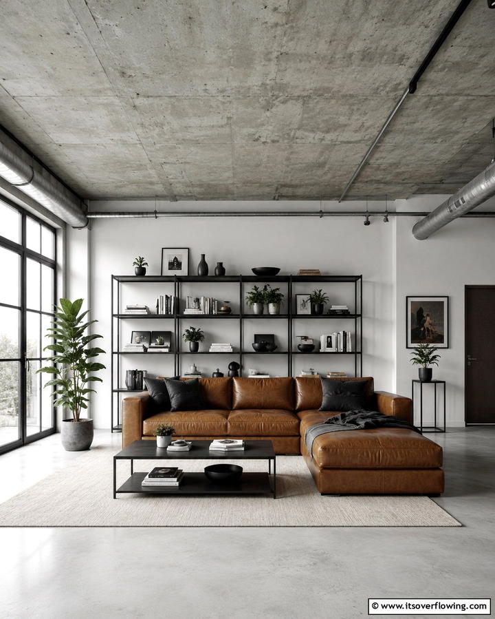 Industrial Concrete Look Ceiling - 30 Creative Ceiling Paint Ideas to Transform Any Room’s Ambiance