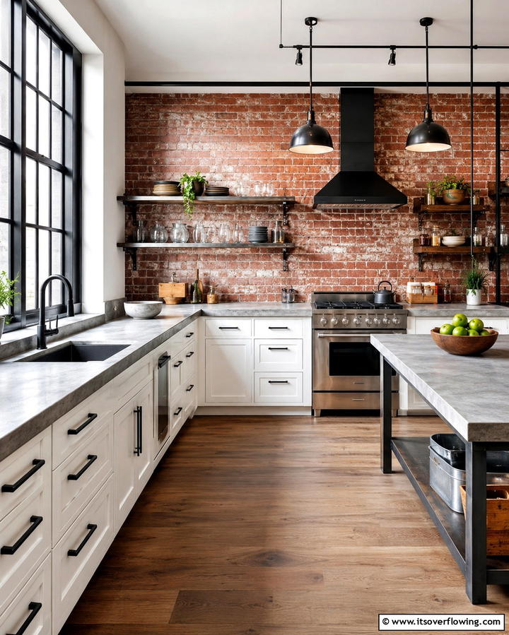 Industrial Edge - 20 White Kitchen Cabinets With Black Hardware Ideas