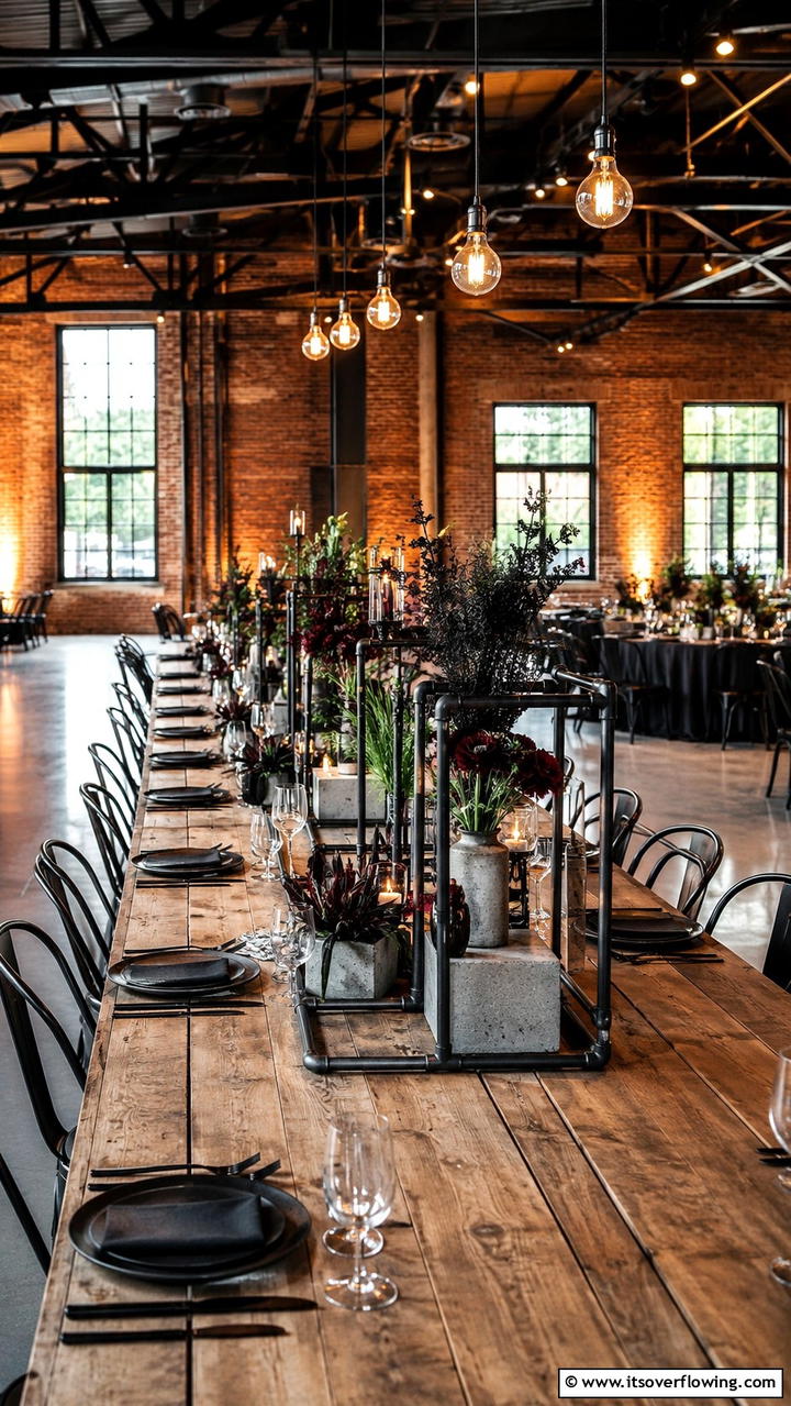 Industrial Edge Centerpiece - 21 Stunning Wedding Centerpiece Ideas for Table Decor