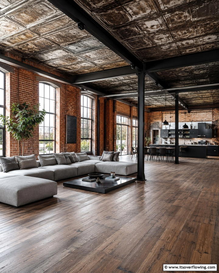 Industrial Edge for Lofts - 25 Tin Ceiling Ideas for a Vintage Touch